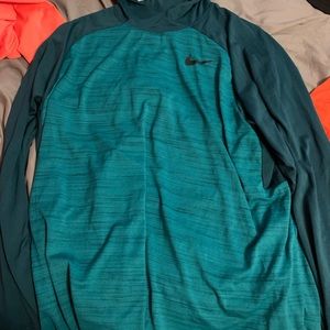 Blue Nike lightweight long sleeve hoodie